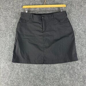 Eddie Bauer Travex Skort Womens 8 Black Nylon Stretch Pull On Golf Tennis Pocket